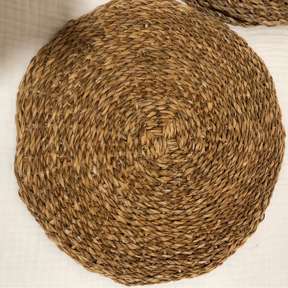 Set of Four 16” Woven Round Rattan Placemats - Picture 3 of 5